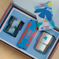 Blue Glass Cup Portable Tumbler Tote Bag Gift Box